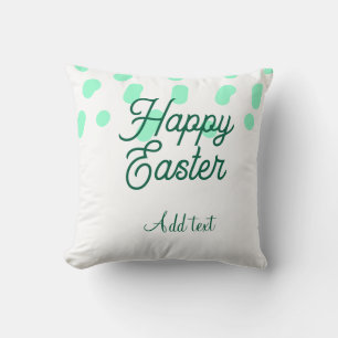 Happy Easter green eggs pastel name date simple  Cushion