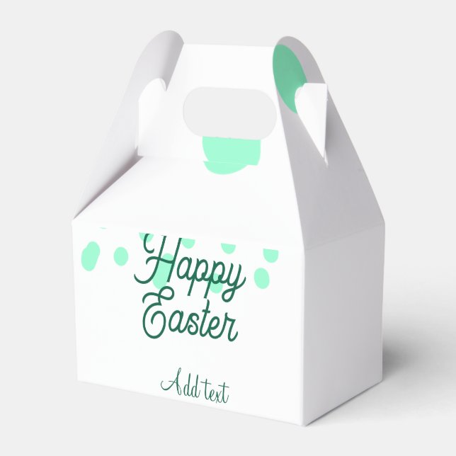 Happy Easter green eggs pastel name date simple  Favour Box (Front Side)