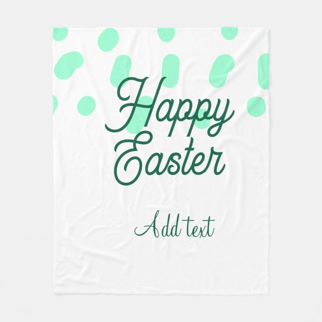 Happy Easter green eggs pastel name date simple  Fleece Blanket (Front)