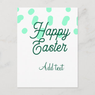 Happy Easter green eggs pastel name date simple Holiday Postcard