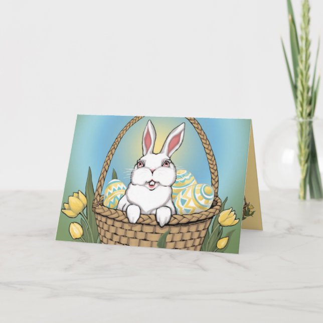 Happy Easter Greeting Card Custom Bunny Cards (Front)