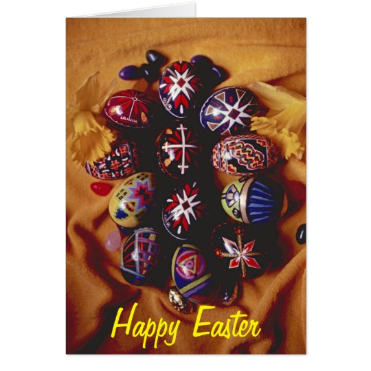 Happy Easter Greeting Card~Decorative Easter Eggs Card