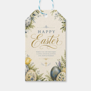 Happy Easter Greeting ,Elegant Floral and pastel Gift Tags