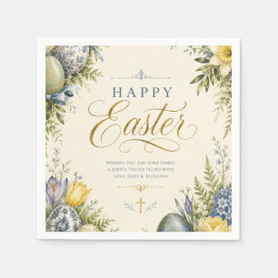 Happy Easter Greeting ,Elegant Floral and pastel Napkin