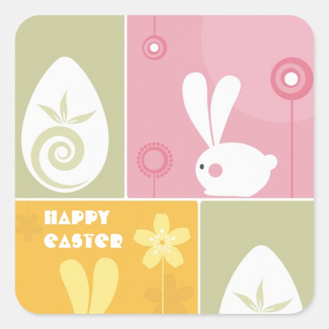 Happy Easter Greeting Sticker (Front)