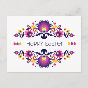 Happy Easter Greetings Folklore Custom Text Postcard