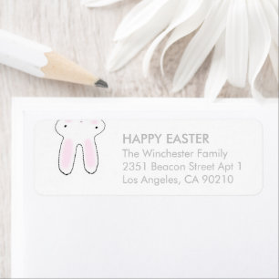 Happy Easter grey cute funny bunny address