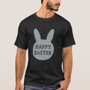 Happy Easter Grey Rabbit Spring Festival Design T-Shirt