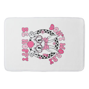Happy Easter Groovy Bunny Face Don't Worry Be Hopp Bath Mat