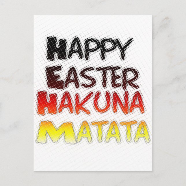 Happy Easter: Hakuna Matata Text Art Design Holiday Postcard (Front)