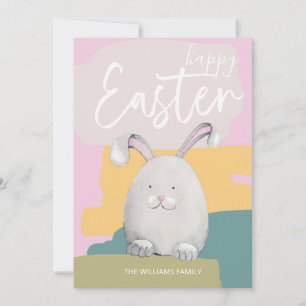 Happy Easter Happy Bunny Watercolor Holiday Card