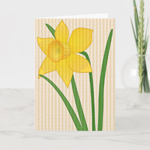happy easter happy spring  card with daffodil
