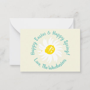 Happy Easter Happy Spring custom script cute daisy Card