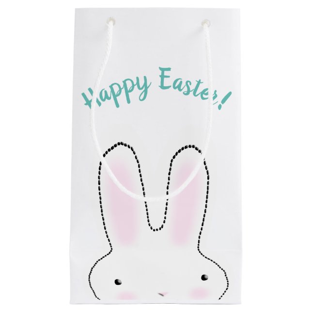 Happy Easter Happy Spring cute Easter Bunny custom Small Gift Bag (Front)