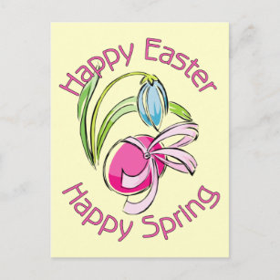 Happy Easter, Happy Spring Holiday Postcard