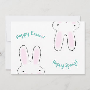 Happy Easter Happy Spring white cute bunny funny