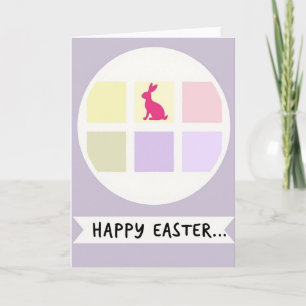 Happy Easter Hare Pastel Art Card