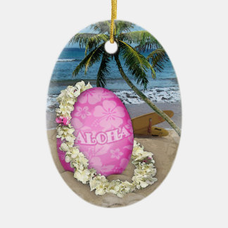 Happy Easter Hawaiian Style Ceramic Tree Decoration