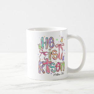 Happy Easter He Is Risen Bunny Jesus Christian Coq Coffee Mug
