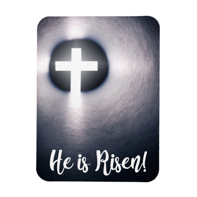 Happy Easter He Is Risen Cross Magnet (Vertical)