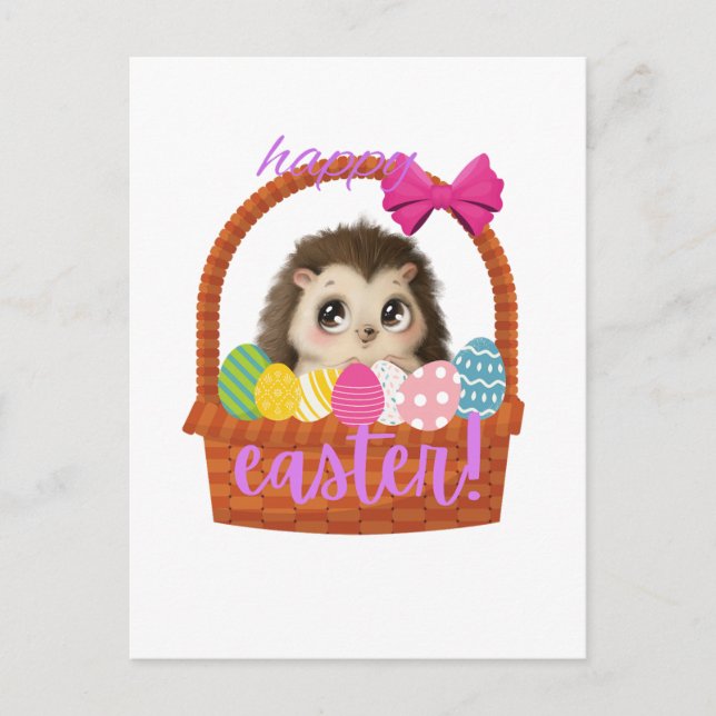 Happy Easter Hedgehog Card (Front)