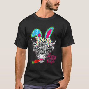 Happy Easter Heifer Funny Highland Cow Heifer T-Shirt