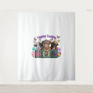 Happy Easter Heifers Tapestry
