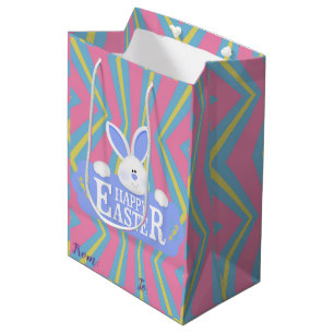 Happy Easter Holiday Bunny Floral Medium Gift Bag