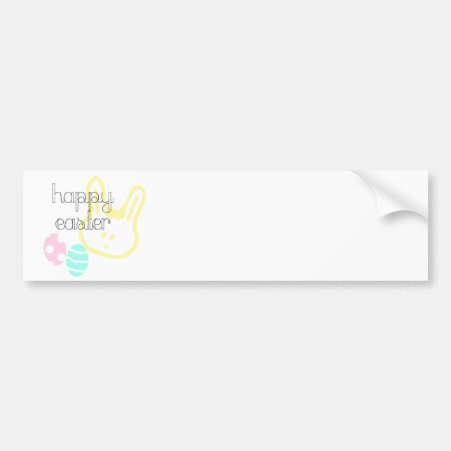 happy easter holiday pastel eggs bunny bumper sticker (Front)