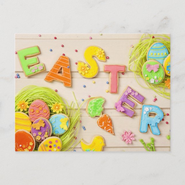 happy easter holiday postcard (Front)