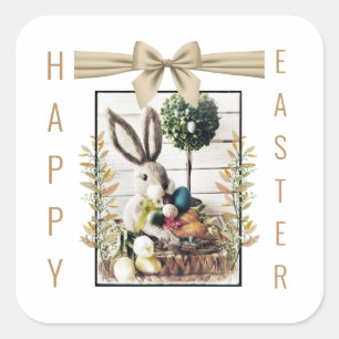 Happy Easter Holiday Stickers - Square