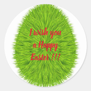 Happy Easter Holiday Trendy Bunny Floral Classic Round Sticker