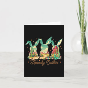 Happy Easter Howdy Easter Egg Bunny Rabbit Cowgirl Card