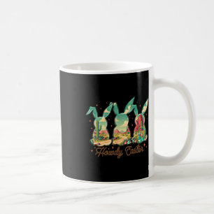Happy Easter Howdy Easter Egg Bunny Rabbit Cowgirl Coffee Mug