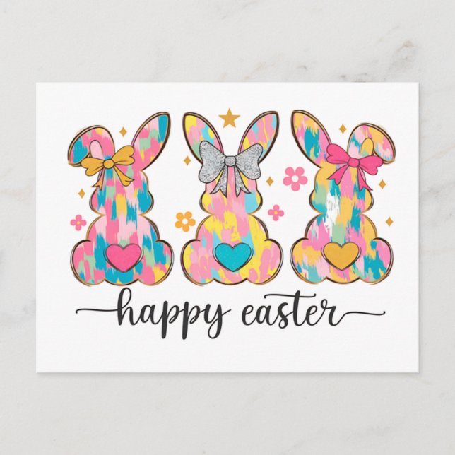 Happy Easter Hues Holiday Postcard (Front)