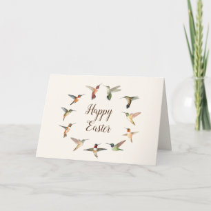 Happy Easter Hummingbird Holiday Card