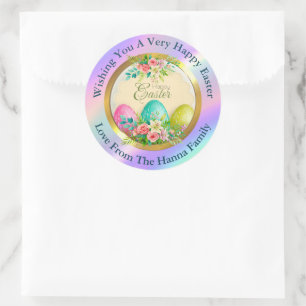 Happy Easter I Floral Easter Egg Gifts & Party Classic Round Sticker