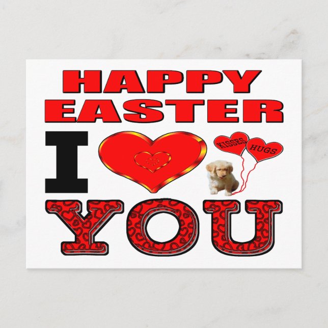 Happy Easter I Love You Holiday Postcard (Front)