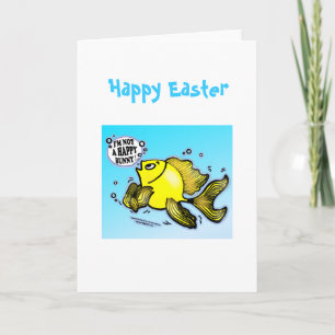 HAPPY EASTER I'm not a Happy Bunny funny greeting Holiday Card