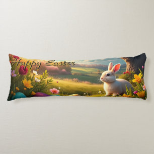 Happy Easter in a Spring Landscape Body Cushion