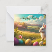 Happy Easter in a Spring Landscape