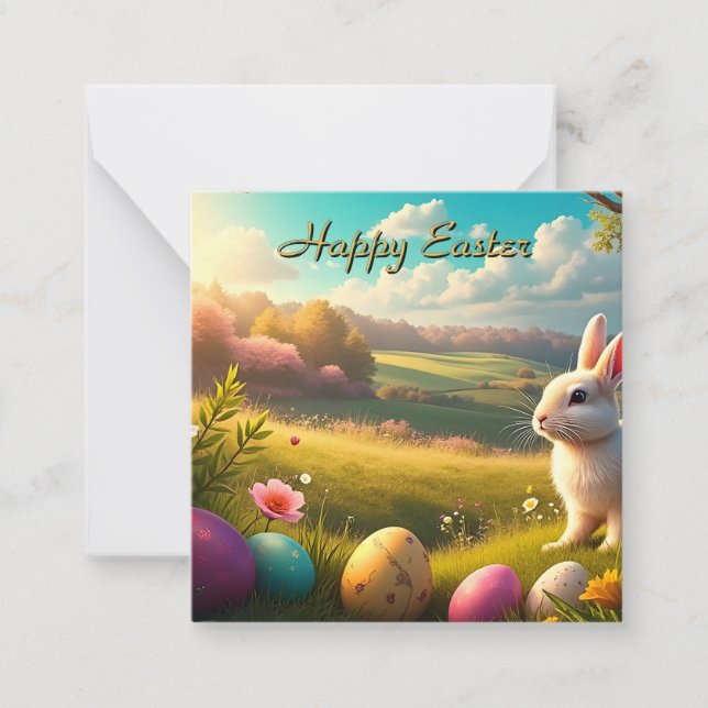 Happy Easter in a Spring Landscape Card (Front)
