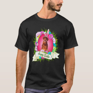 Happy Easter Irish Setter Wearing Bunny Ear Eggs C T-Shirt