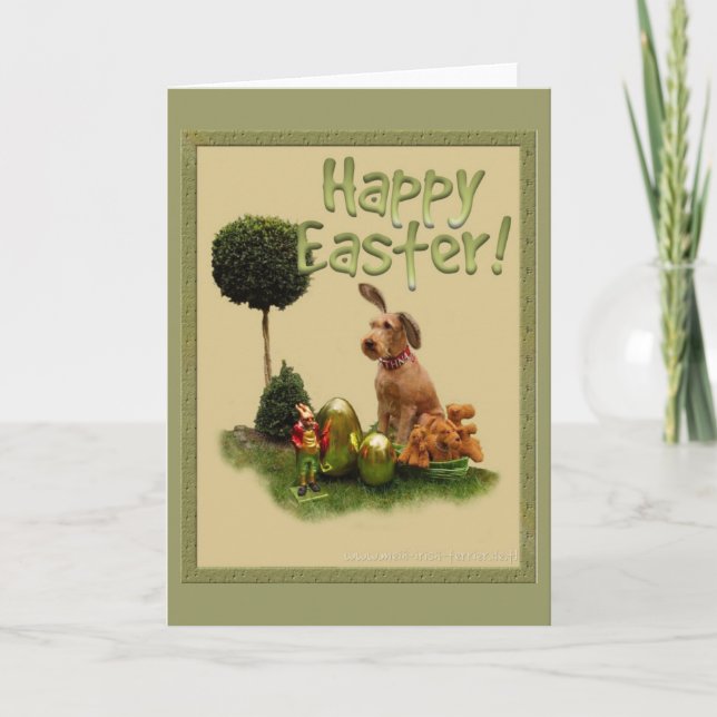 Happy Easter "Irish Terrier" Holiday Card (Front)