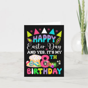 Happy Easter It's My 8th Birthday Bunny Eggs Boys  Card