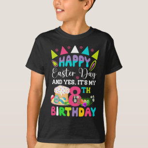 Happy Easter It's My 8th Birthday Bunny Eggs Boys T-Shirt