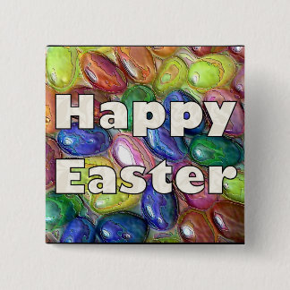Happy Easter Jelly Beans 15 Cm Square Badge