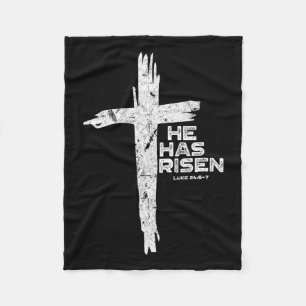 Happy Easter Jesus He Has Risen Religious Christia Fleece Blanket