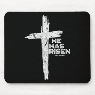 Happy Easter Jesus He Has Risen Religious Christia Mouse Mat