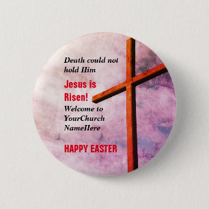 HAPPY EASTER   Jesus is Risen  6 Cm Round Badge